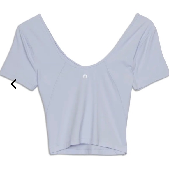 Lululemon short sleeve light blue crop top size 4/6 Like New Condition - Picture 4 of 6